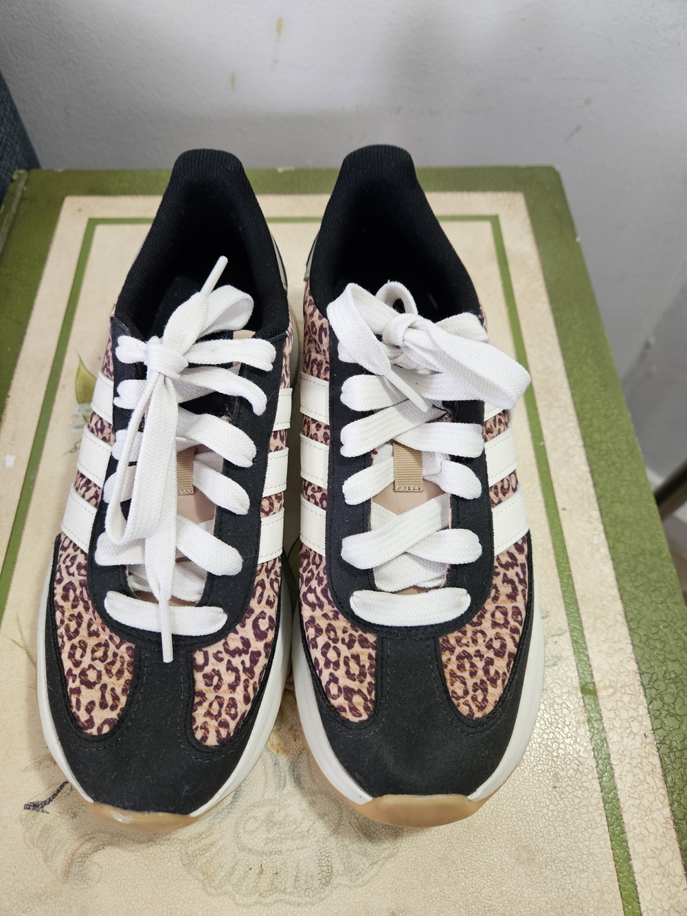 ADIDAS Leopard Print Casual Sneakers in Black & Brown - Fashion Runner